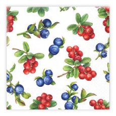 Servetter Blåbär/Lingon 33x33cm 20-pack