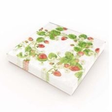 Kaffeservetter Jordgubbar/Blad 25x25cm 20-pack