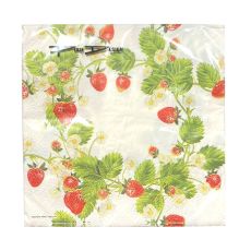 Servetter Jordgubbar & Blad 33x33cm