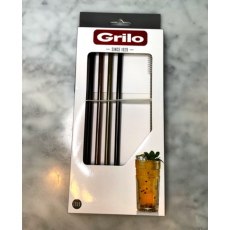 Grilo Sugrör färgade raka 4 st + rengöringsborste