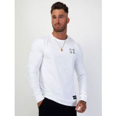 L/S Small Logo Tee White