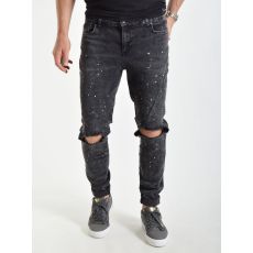 Bust Knee Riot Denims Washed Black