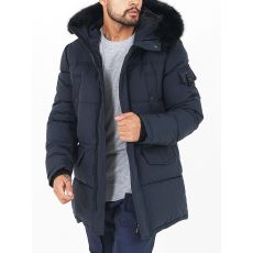 Puffy Fur Parka Navy