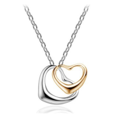 Halsband "Hjärta x 2" i 925 Sterling Silverplätering