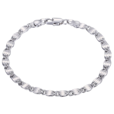 Armband i 18K  Vit Guldplätering 4mm