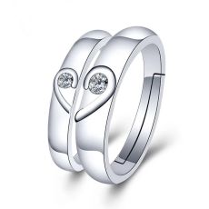 Parringar "Heart" med Cubic Zirconia och i 925 Sterling Silverplätering