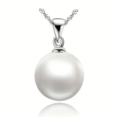Halsband "Pearl" med kedja i  925 Sterling Silverplätering