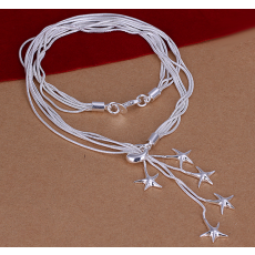 Halsband "Sjöstjärnor" i 925 Sterling Silverplätering