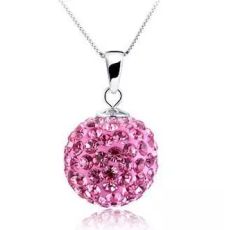 Shamballainspirerat Halsband -Rosa kristaller