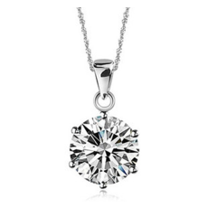 Halsband med Cubic Zirconia 6mm och i  925 Sterling Silverplätering