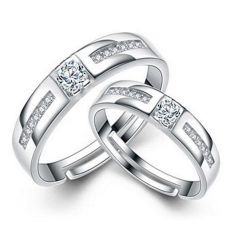 Parringar med Cubic Zirconia och i Platinumplätering