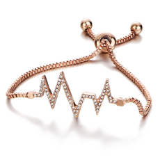 Armband "Hjärtslag" med Cubic Zirconia och i 18 K Ros Guldplätering