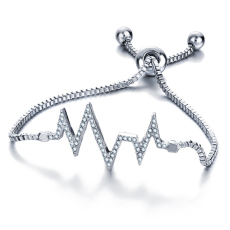 Armband "Hjärtslag" med Cubic Zirconia och i 925 Sterling Silverplätering