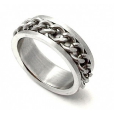 Ring "Chain" i rosfritt stål