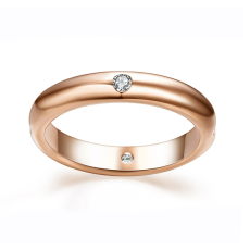 Ring med fyra integrerade stenar i Cubic Zirconia samt i 18 K Roséguldplätering