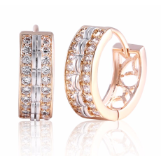 Örhängen med Cubic Zirconia och i Platinum- och 18K Guldplätering alt. Roséguldplätering