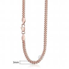 Halskedja med 18K Roséguldplätering  3 mm