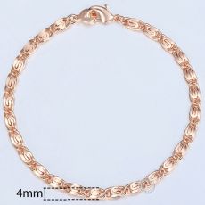Armband i 18K  Roséguldplätering 4mm