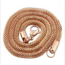 Halskedja i rostfritt stål med 18 K Guldplätering 2,4 mm -längd 55 cm
