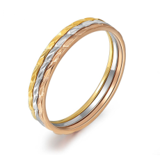 Ring "Trippel Color" med tre färger 18K Guldplätering