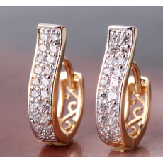 Örhängen "Hoop" med Cubic Zirconia samt i 18 K Guldplätering