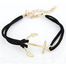 Armband "Golden Anchor" -Svart