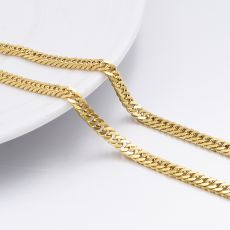 Pansarlänk i rostfritt stål med 18K Guldplätering 5 mm -i flera längder