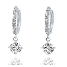 Örhängen med Cubic Zirconia och i 925 Sterling Silverplätering