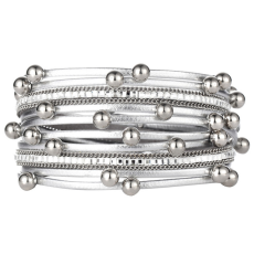 Armband som viras i två varv -Silverfärg