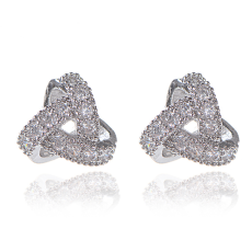 Örhängen "Triangle" med Cubic Zirconia och i Platinumplätering