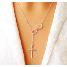 Halsband "Infinity Cross" -Silverfärgad