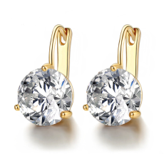 Örhängen med stor Cubic Zirconia och i 18 K Guldplätering