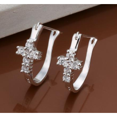 Örhängen "Latin Cross" med kristaller och i 925 Silverplätering