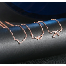 Halsband "Constellation" med Ditt Stjärntecken i Cubic Zirconia och 18K Roséguldplätering