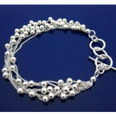 Armband Silverpläterade små kulor i länkar