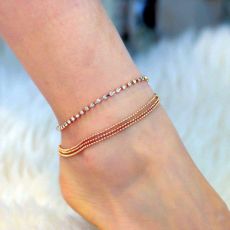 Ankelkedja "Golden Crystalpearls" med 18K Guldpläterad kedja