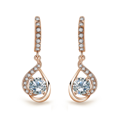 Örhängen med Austrian Crystals och i 18 K Roséguldplätering