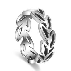 Ring i rostfritt stål med Antik Silverplätering -Öppen ring