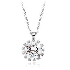 Halsband "Star" med stort hänge i Cubic Zirconia och platinumplätering