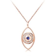Halsband "Evil Eye" med Cubic Zirconia och i 18K Roséguldplätering
