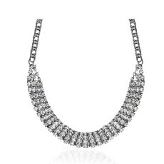 Choker "Black & White" med rader av Rhinestonekristaller med svart plätering