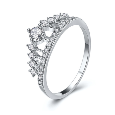 Ring "Crown" med Cubic Zirconia och i 925 Sterling Silverplätering