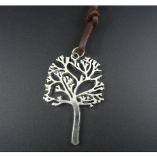 Halsband "Vintage Tree" med läderrem