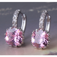 Örhängen med Cubic Zirconia och i 18 K Vit Guldplätering