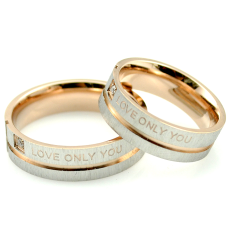 Parringar "Love Only You" i Rostfritt stål -Guld