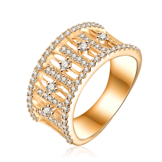 Ring med många små  Cubic Zirconia i 18K Guldplätering