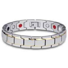 Magnetarmband i rostfritt stål  -Silver/Guld