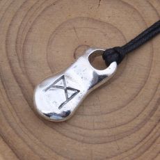 Halsband med runsymbol "man" och med rep i bomull