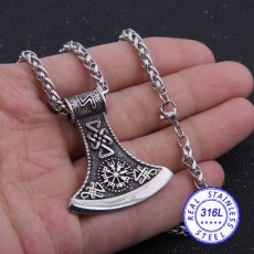 Halsband "Viking Axe" med Kungslänk 5mm -längd 50 cm resp 70 cm