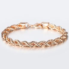 Armband "Twisted Rope" i 18K  Roséguldplätering 5mm -20 cm